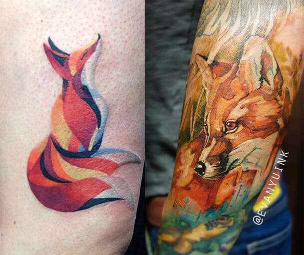 Minimalist Fox Tattoo