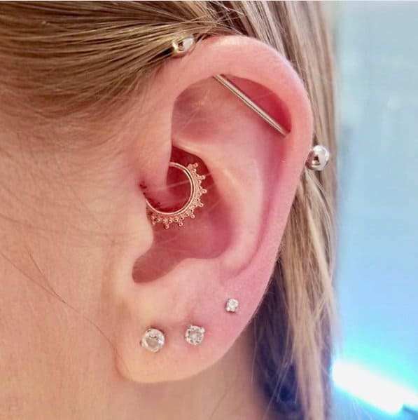 Surgical Steel Industrial Bar Scaffold Ear Barbell Ring Lady Piercing Jewelry Fs
