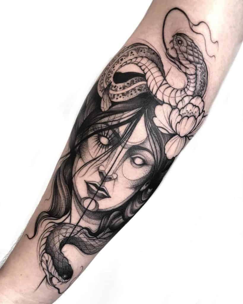 Girl with snake tattoo